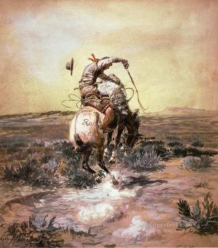 Un jinete hábil, el estadounidense occidental Charles Marion Russell Pinturas al óleo
